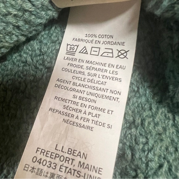 LL Bean Sweater Womens L Basket Weave Cardigan Button Front Blue Fisherman Prep - Picture 8 of 9